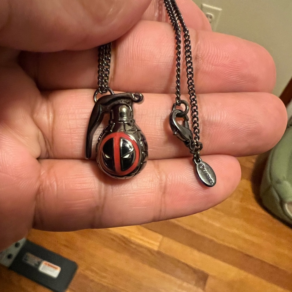 ROCKLOVE DeadPool Grenade Necklace!! New Never Worn